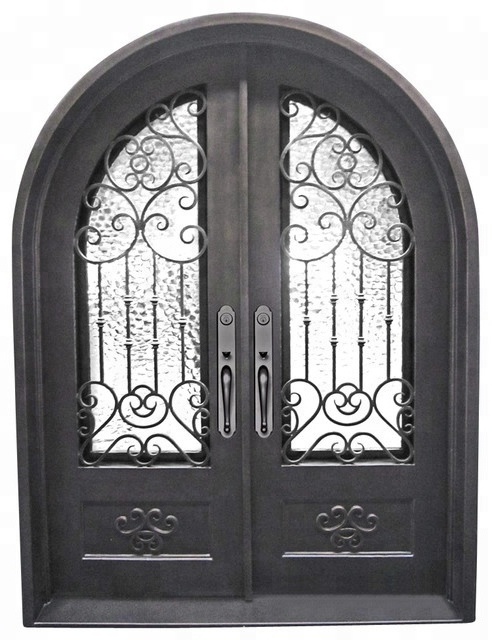 Arch Wrought Iron Double Door Design Exterior front door designs