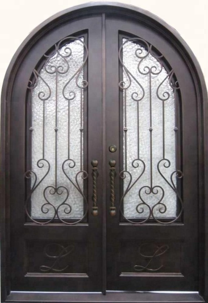 Arch Wrought Iron Double Door Design Exterior front door designs