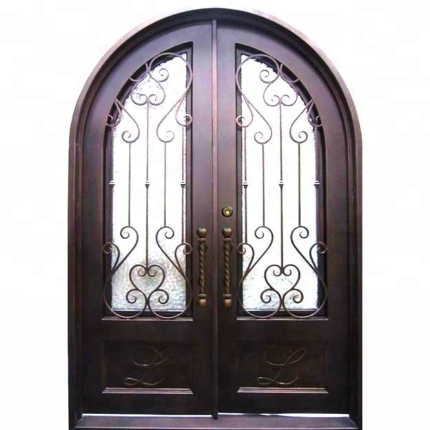 Arch Wrought Iron Double Door Design Exterior front door designs