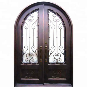 Arch Wrought Iron Double Door Design Exterior front door designs