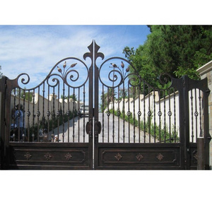 outdoor Wrought Iron Gate Security Driveway Sliding Gate swing gates