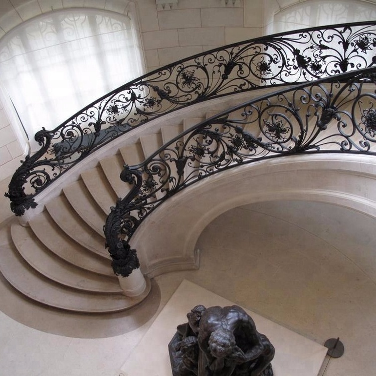 Indoor art wrought iron stair railing designs/ luxury wrought iron railing Ornaments