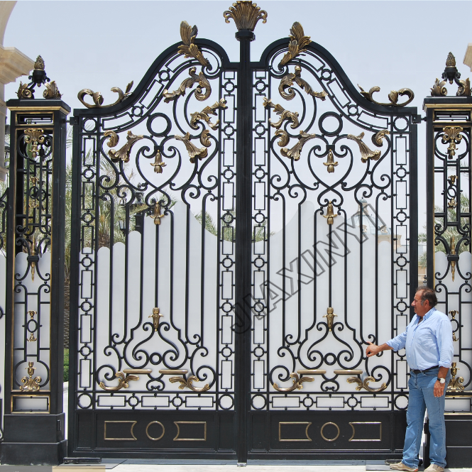 Custom Wrought Iron Entrance Gates/Simple Wrought Iron Gate Designs