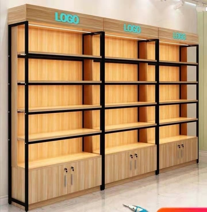 Innovative Product Ideas Tile Rack 2019 Retail Supermarket Store Display Wood Wall Hanging Shelf