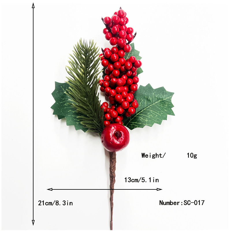 Christmas Red Berry Picks Stems Artificial Christmas Berry Picks Christmas Tree Branch