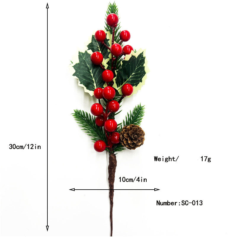 Christmas Red Berry Picks Stems Artificial Christmas Berry Picks Christmas Tree Branch