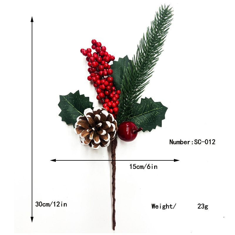 Christmas Red Berry Picks Stems Artificial Christmas Berry Picks Christmas Tree Branch