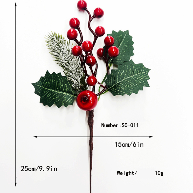 Christmas Red Berry Picks Stems Artificial Christmas Berry Picks Christmas Tree Branch