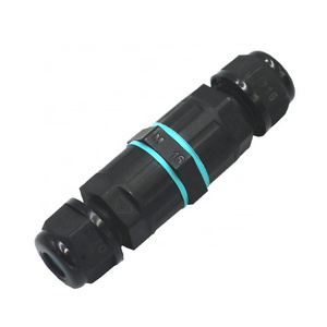 M16 2 Way 2pin 3pin Screw Fixing Cable Joiner IP68 Waterproof Power Cable Connector for Outdoor LED Lighting