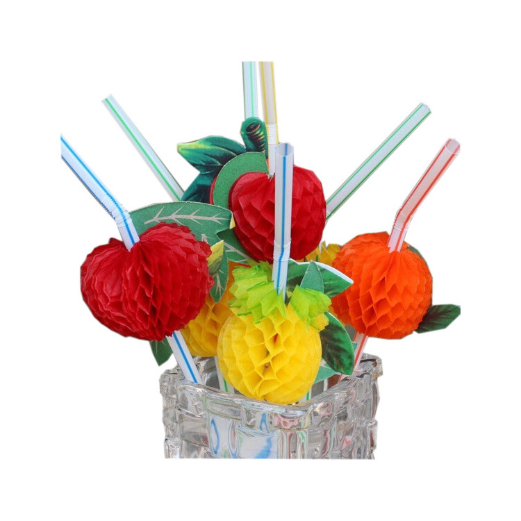 Tableware Decoration Supplies Umbrella Hawaii Beach Party Disposable Drinking Straws