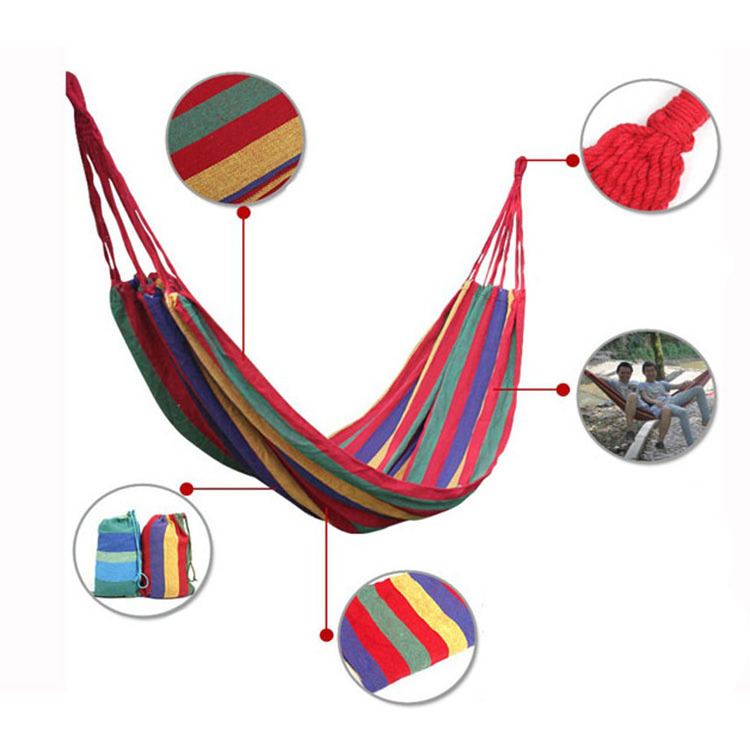 Bohemian Folding Canvas Camping Hammock With Hanging Swing Bed For Single or Double Person