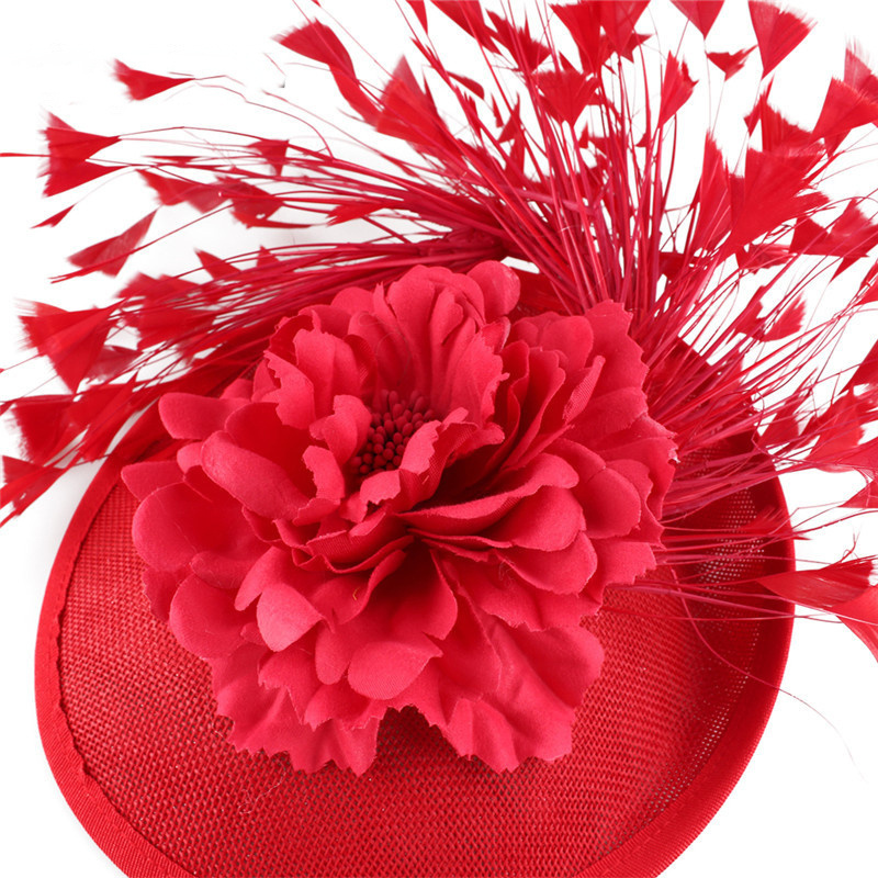 British style Elegant bride hat high quality sinamay handmade lady church hats net church hats and fascinators for women