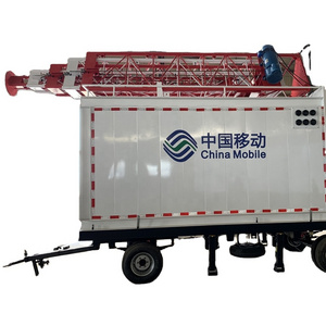 COW Cell On Wheels On Heavy Trailer Communication Tower Telescoping Mast