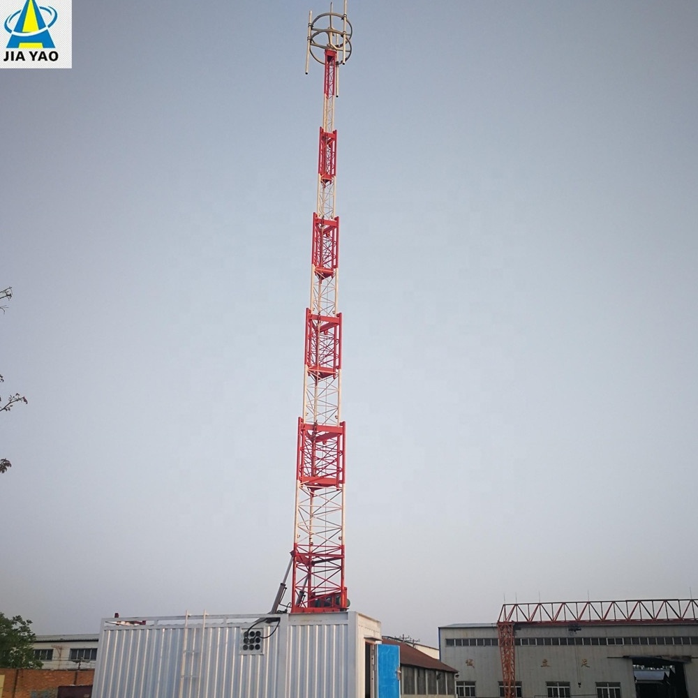 COW Cell On Wheels On Heavy Trailer Communication Tower Telescoping Mast