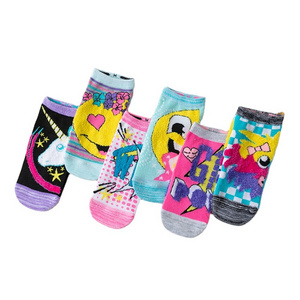 custom  kids design New style fashion   pairings  low cut kids socks 6 color feather  yarn design  ankle  children's socks