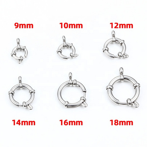 8-Shaped Stainless Steel Round Spring Clasps Hooks Bracelet Clavicle Necklace Clasp Connectors Diy Jewelry Making Supplies