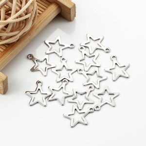 High Quality Stainless Steel Five Pointed Star Charms Pendant For Diy Necklace Bracelet Jewelry Making