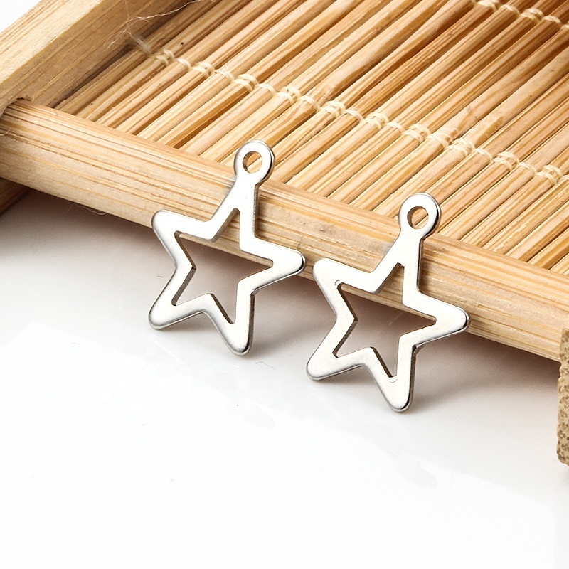 High Quality Stainless Steel Five Pointed Star Charms Pendant For Diy Necklace Bracelet Jewelry Making