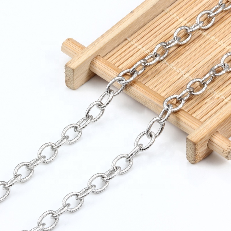 316L Stainless Steel Flat Cable Link Chains Spool Jewelry Cross Chain Bulk for Necklace Bracelet DIY Making