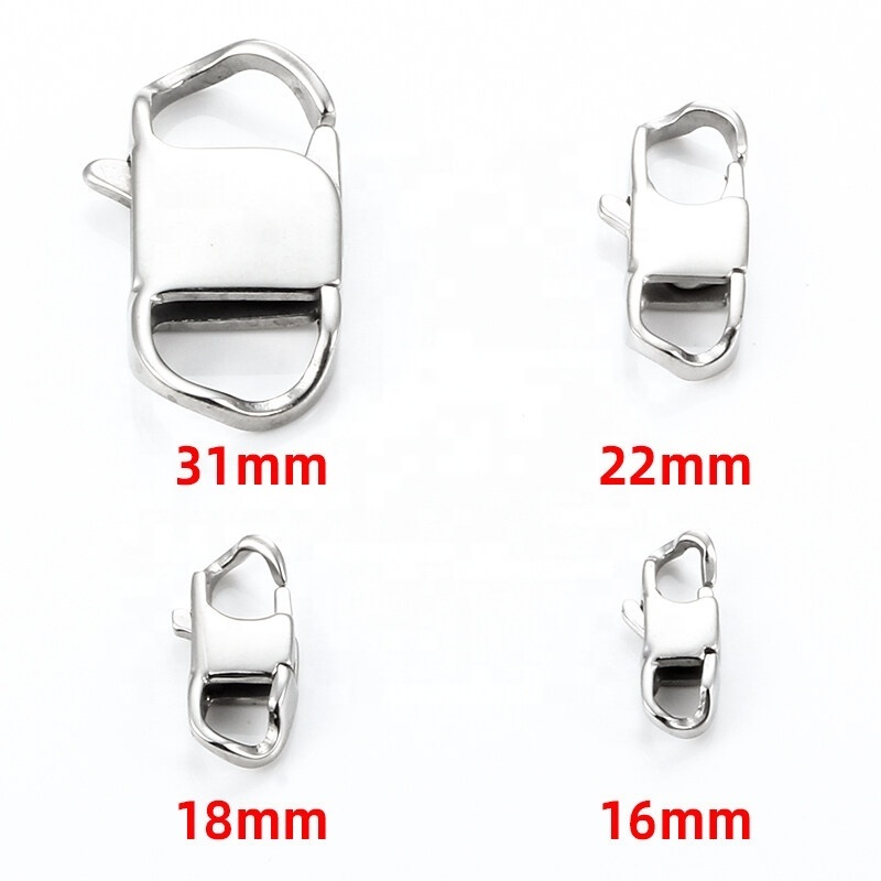 Wholesale Real Gold Plated Watch Clasp Buckle Stainless Steel Lobster Clasp For Jewelry Making Metal Cord Clasp