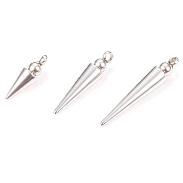 Handmade Stainless Steel Welding Bead Pointed Cone Pendant Jewelry Fashion Jewelry Pendants & Charms For Jewelry Making