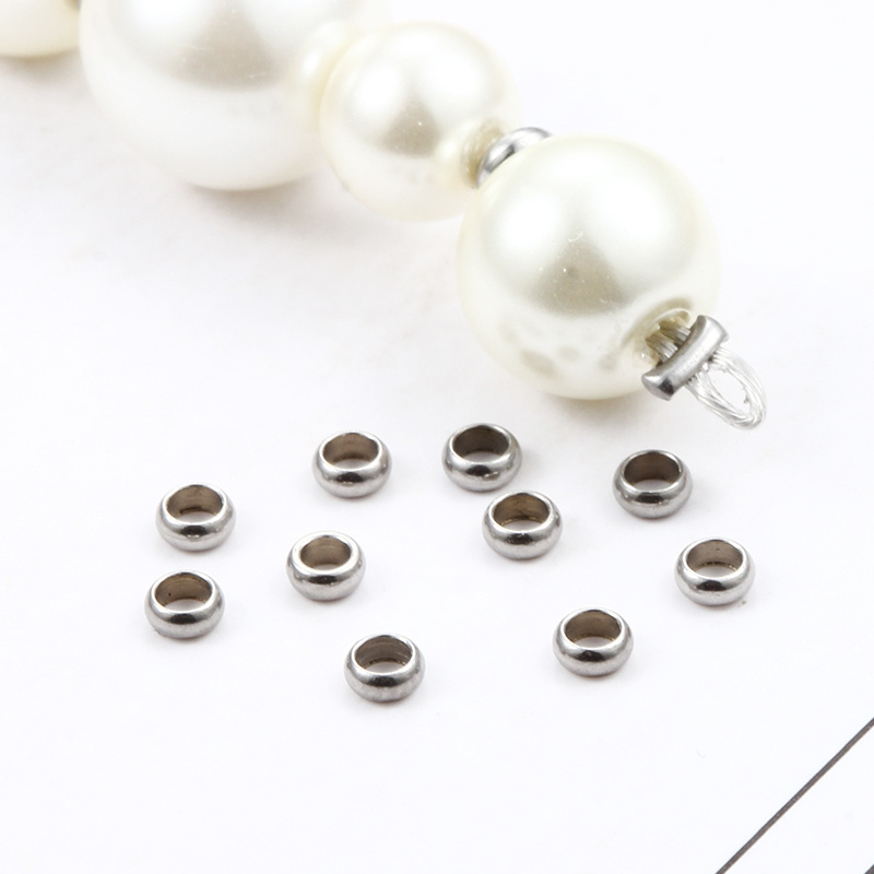 100pcs 5mm Stainless Steel Positioning Ball Crimp Beads Stopper Spacer for DIY Plated Jewelry Making Chain Findings