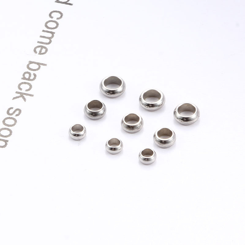 100pcs 5mm Stainless Steel Positioning Ball Crimp Beads Stopper Spacer for DIY Plated Jewelry Making Chain Findings