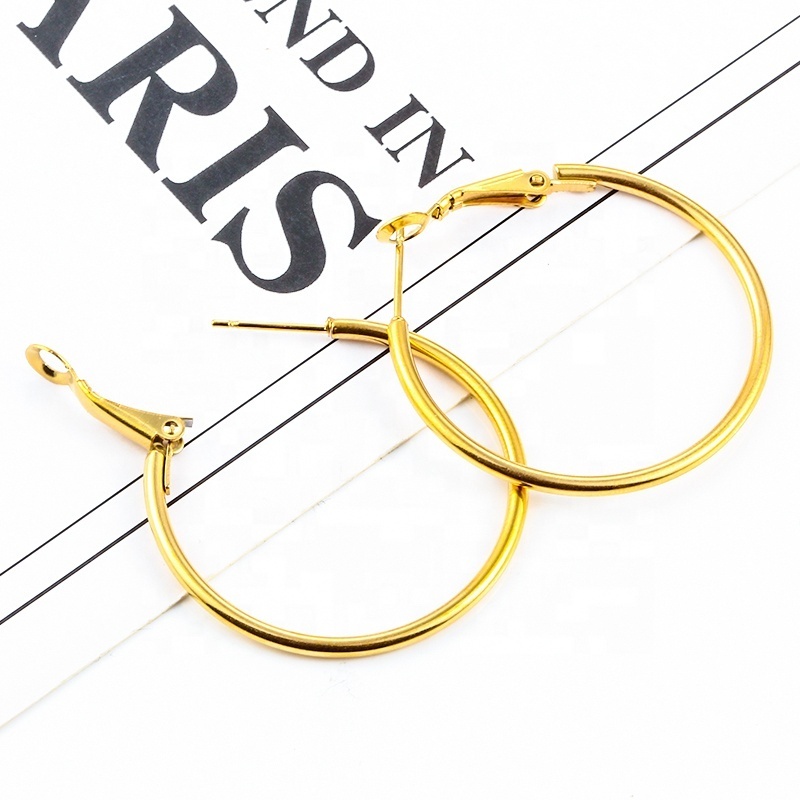 High Quality Big Smooth Circle Hoop Earrings Simple Round Loop Ear for Women Wedding Jewelry Gift