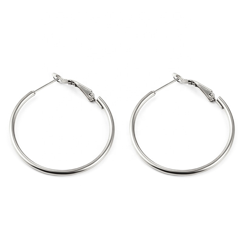 High Quality Big Smooth Circle Hoop Earrings Simple Round Loop Ear for Women Wedding Jewelry Gift