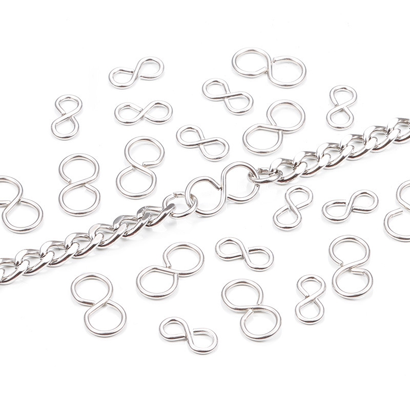 New Fashion 8 Shape Chain Connector For DIY Necklace and Bracelet Jewelry Accessories Stylish Stainless Steel Chains Connectors