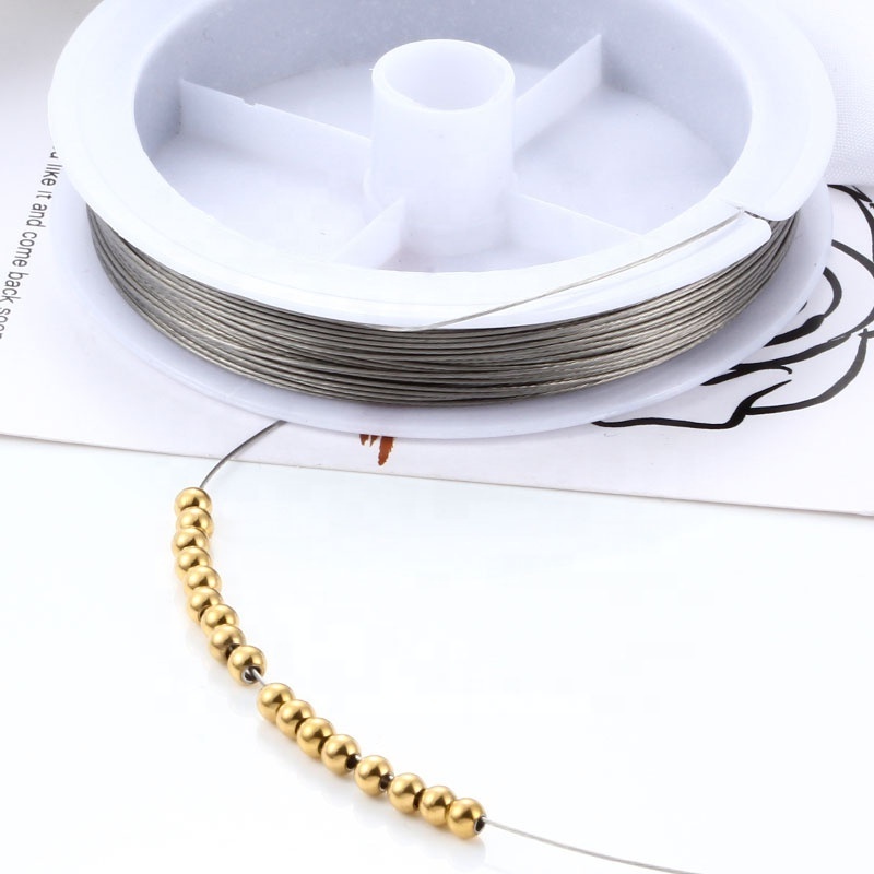 Handmade Stainless Steel Beaded Wire Tiger Tail Beading Wire Bracelet Necklace  For Jewelry Making