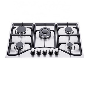 South American 760mm Gas Hob SS Panel Anafe a Gas Built in Cooktops CE Certificate 5 Burner Gas Cooker