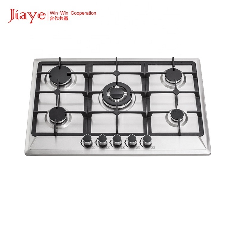 Electrodomesticos de cocina 760mm Gas Hob SS Panel Stove Built in Cooktops 5 Burner Gas Cooker 5 quemadores gas butano