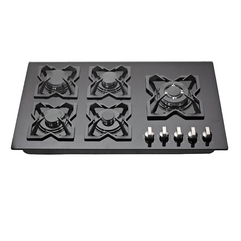 The Newest Model Kitchen Cooking Appliances Built In 90cm Tempered Glass 5 Burner Gas Cooktop