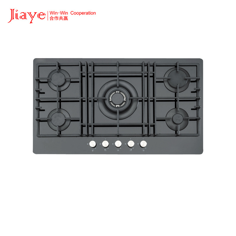 The Newest Model Kitchen Cooking Appliances Built In 90cm Tempered Glass 5 Burner Gas Cooktop