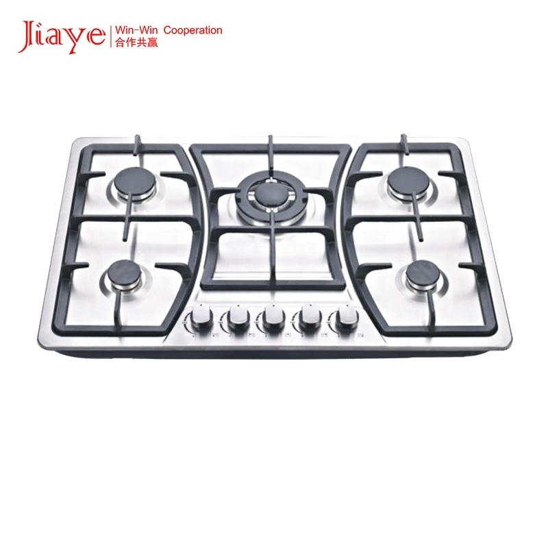 South American 760mm Gas Hob SS Panel Anafe a Gas Built in Cooktops CE Certificate 5 Burner Gas Cooker