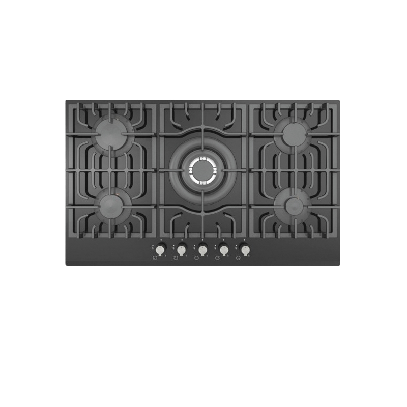 The Newest Model Kitchen Cooking Appliances Built In 90cm Tempered Glass 5 Burner Gas Cooktop