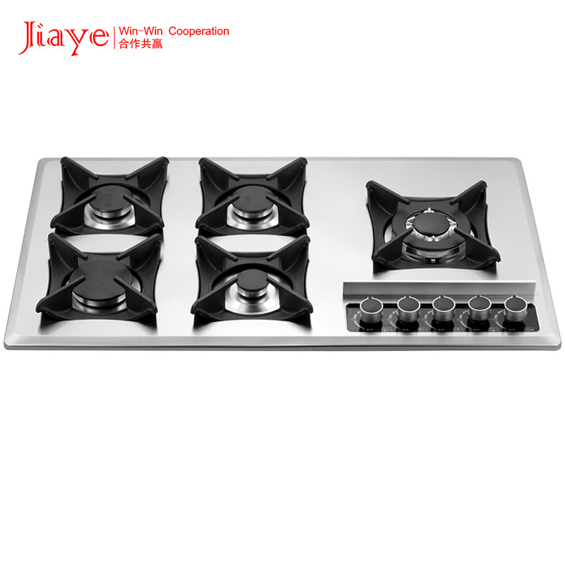 High Quality 760mm Kitchen Cooktops Anafe a gas 5 burner gas cooker 5 quemadores gas butano built in stove