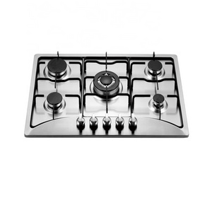 Electrodomesticos de cocina 760mm Gas Hob SS Panel Stove Built in Cooktops 5 Burner Gas Cooker 5 quemadores gas butano