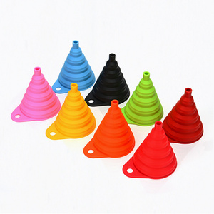 High Quality Silicone Folding Funnels,Collapsible Funnel Set 5 Color Available