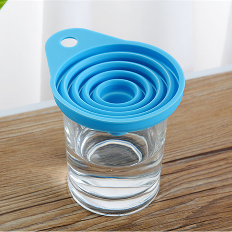 High Quality Silicone Folding Funnels,Collapsible Funnel Set 5 Color Available