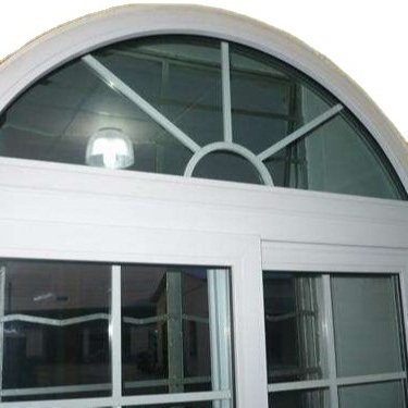 French design factory price vinyl double glazed arch window for house