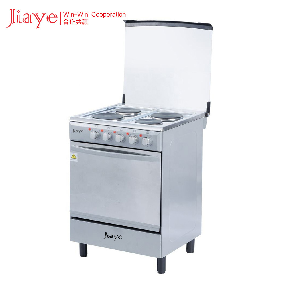 Jiaye Stylish High Quality White Freestanding Oven with Gas Hob Stainless Steel 4 Electric Plates Gas Stove with Oven