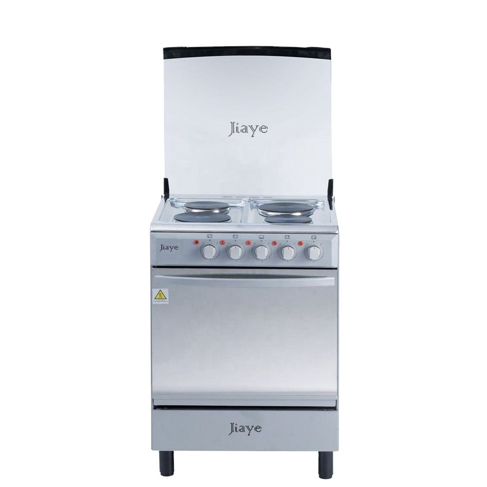 Jiaye Stylish High Quality White Freestanding Oven with Gas Hob Stainless Steel 4 Electric Plates Gas Stove with Oven