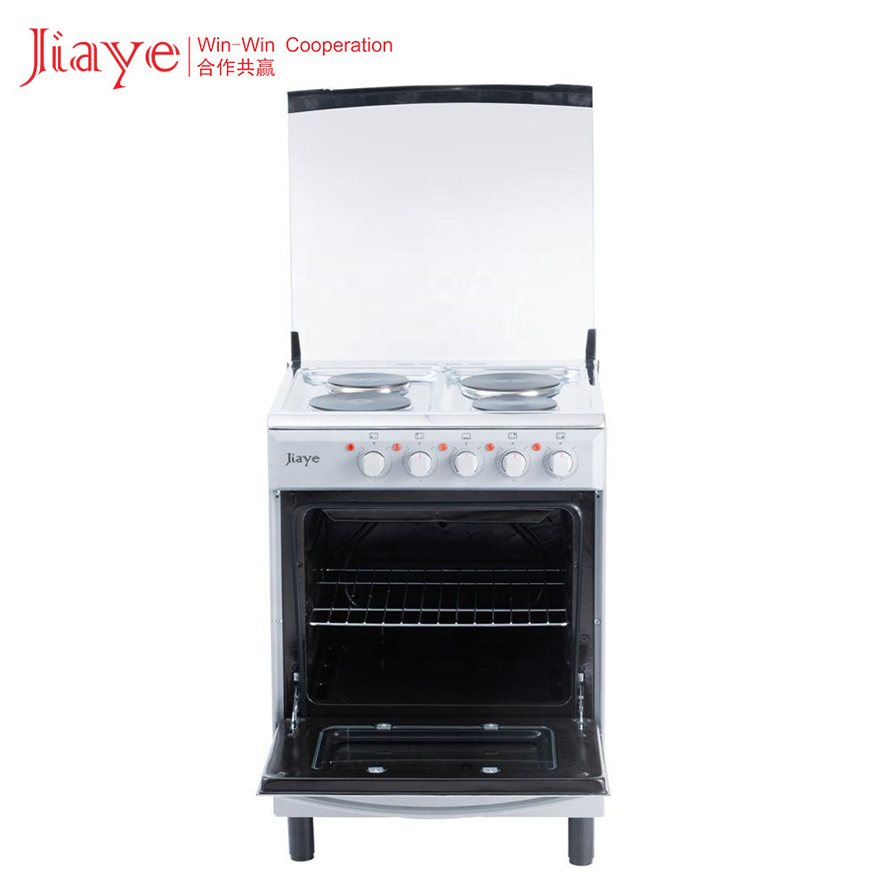 Jiaye Stylish High Quality White Freestanding Oven with Gas Hob Stainless Steel 4 Electric Plates Gas Stove with Oven