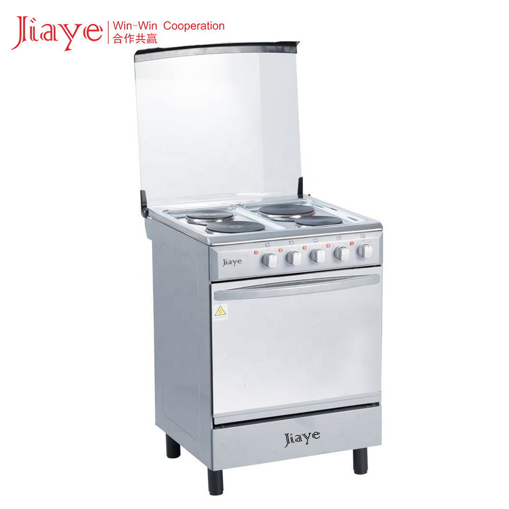 Jiaye Stylish High Quality White Freestanding Oven with Gas Hob Stainless Steel 4 Electric Plates Gas Stove with Oven