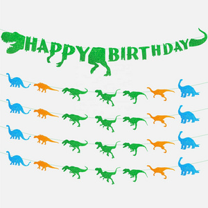 Dinosaur birthday party decorations Dinosaur Happy birthday banner for kid's dino theme party supplies