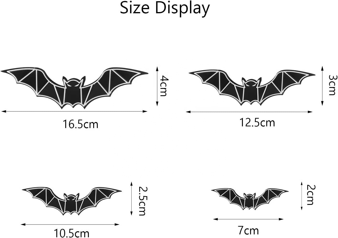 Bats Wall Decoration 72PCS 3D Luminous Bat Halloween Decoration Stickers 4 Size Waterproof Black Spooky Bats for Room Decoration