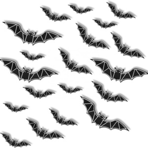 Bats Wall Decoration 72PCS 3D Luminous Bat Halloween Decoration Stickers 4 Size Waterproof Black Spooky Bats for Room Decoration