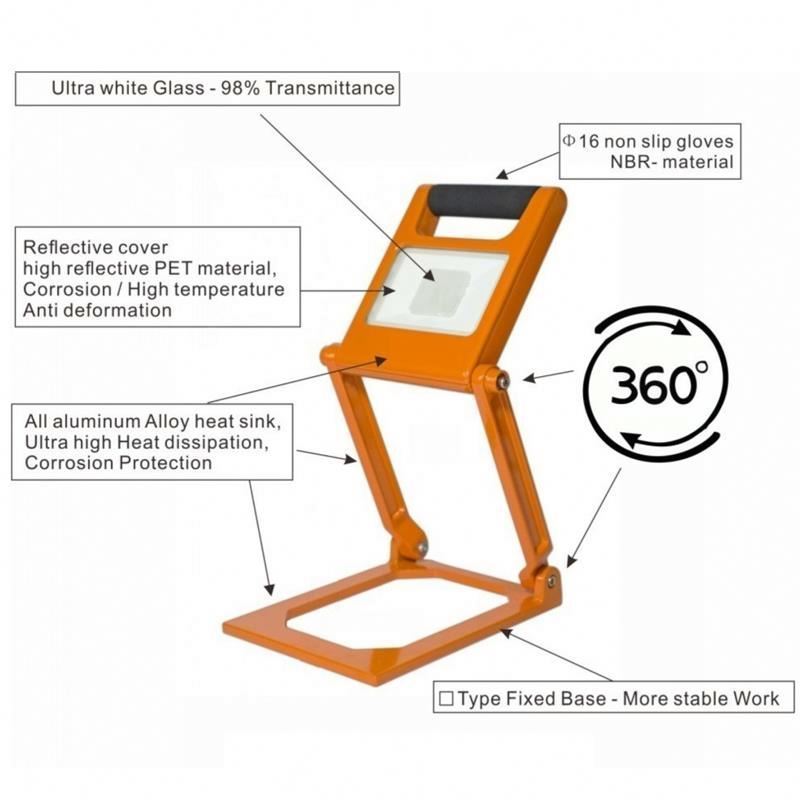 CE & ROHS rechargeable led working light 10w foldable led flood light